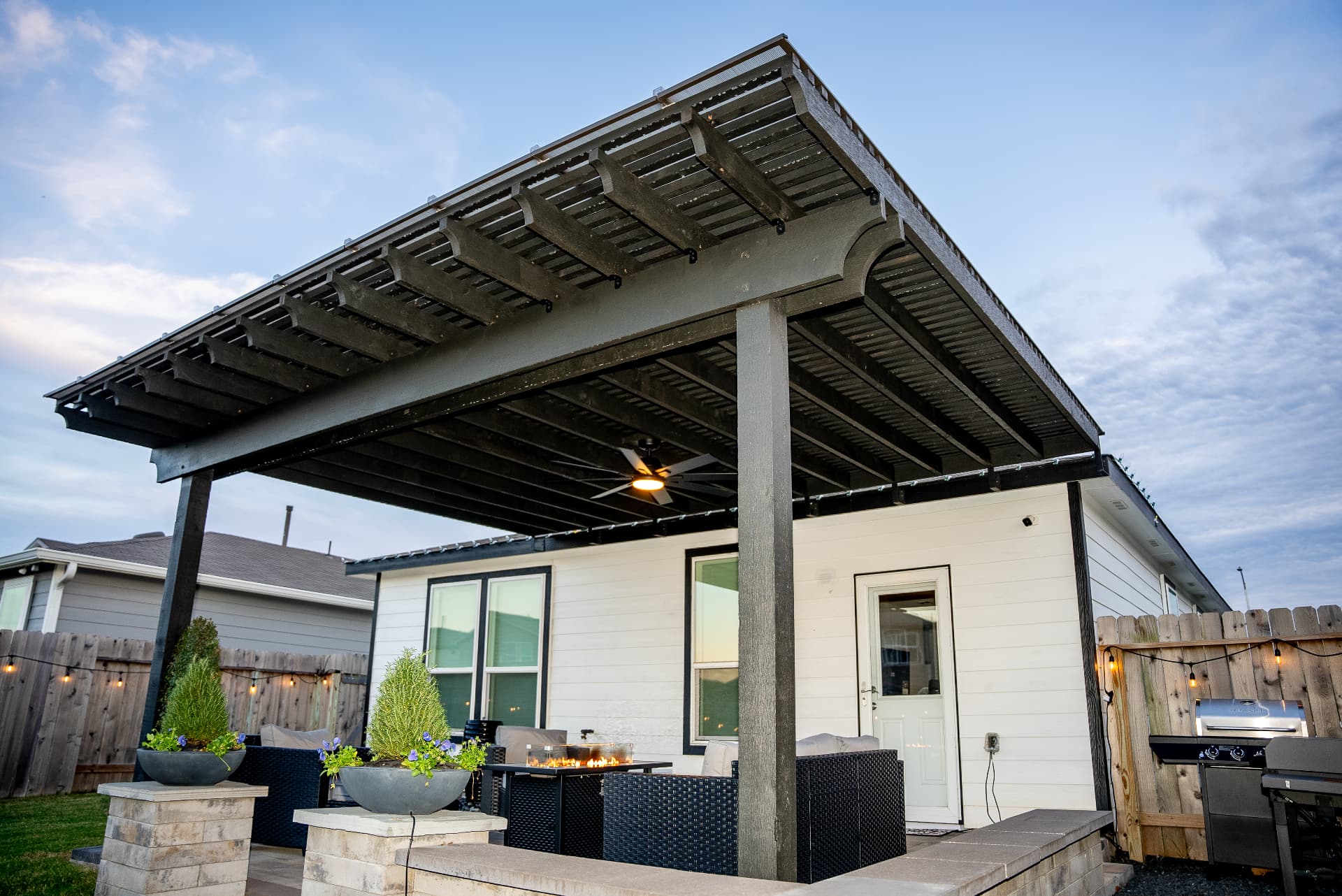 Pergolas installation example 2 by Greystone Landscapes in Houston, TX